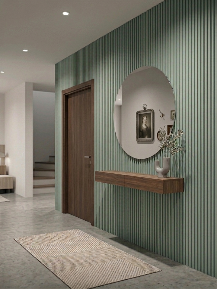 RMZ Door Vesta 12mm 12,5x280 cm İpeksi Doku Soft Su Yeşili Mdf Duvar Paneli