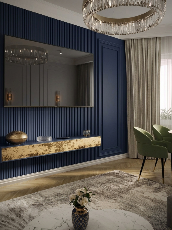 Vesta 12,5x280 cm Soft Parlament Mavi Mdf Duvar Paneli