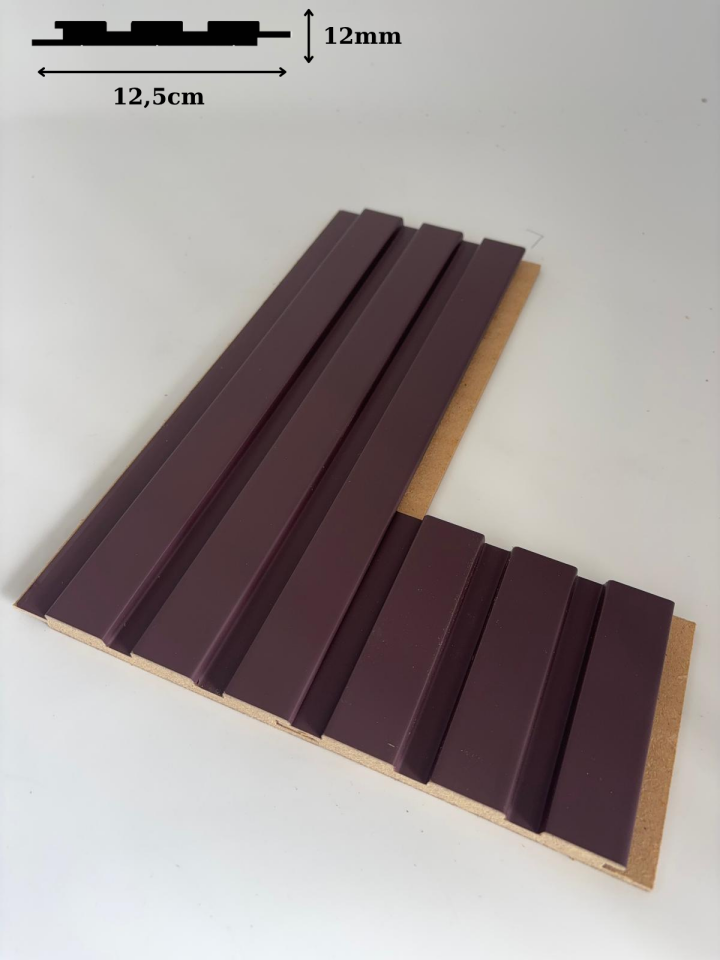 Vesta 12,5x280 cm Soft Mürdüm Mdf Duvar Paneli