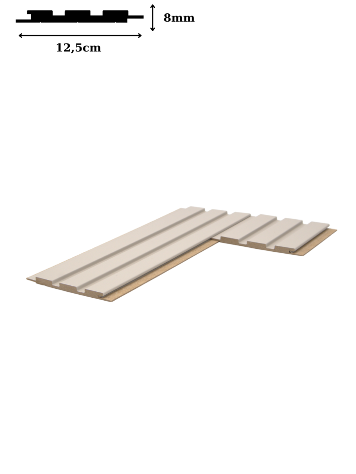 Vesta 8 mm 12,5x280 cm Soft Kum Beji MDF Duvar Paneli