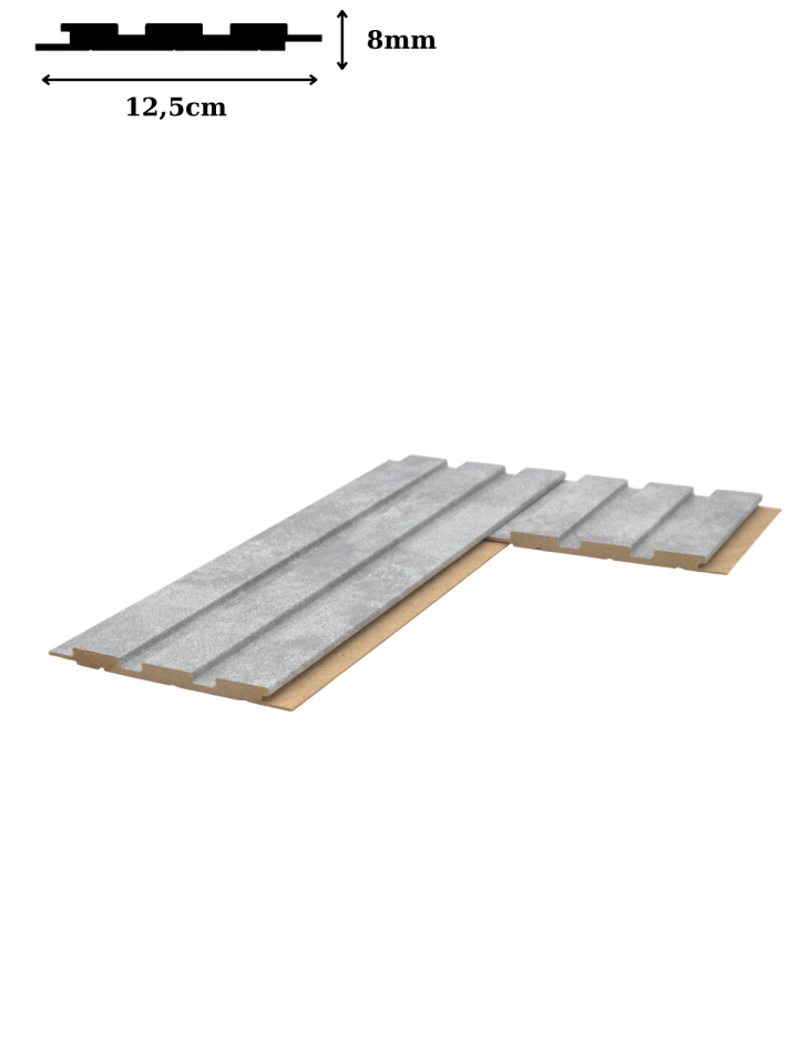Vesta 8 mm 12,5x280 cm Açık Kayaç MDF Duvar Paneli